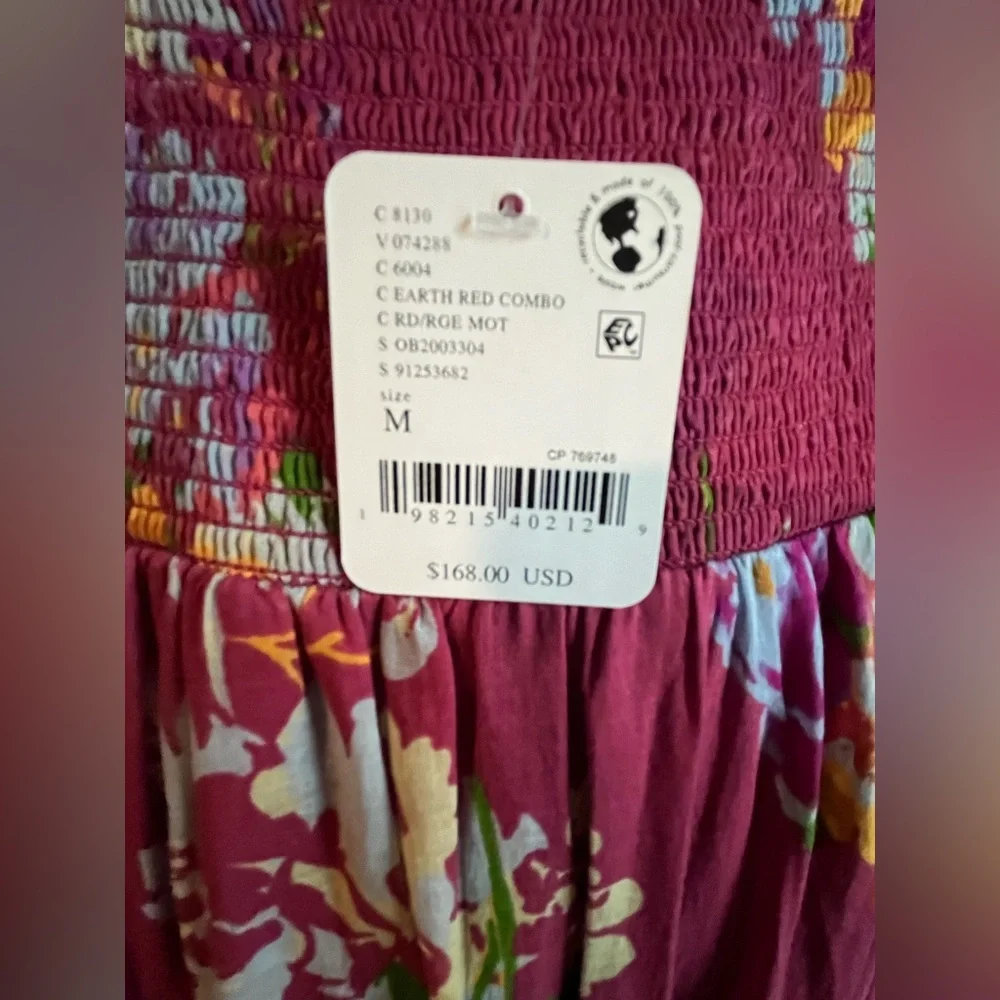 NWOT Free People Burgundy Floral Maxi Dress - Picture 8 of 8